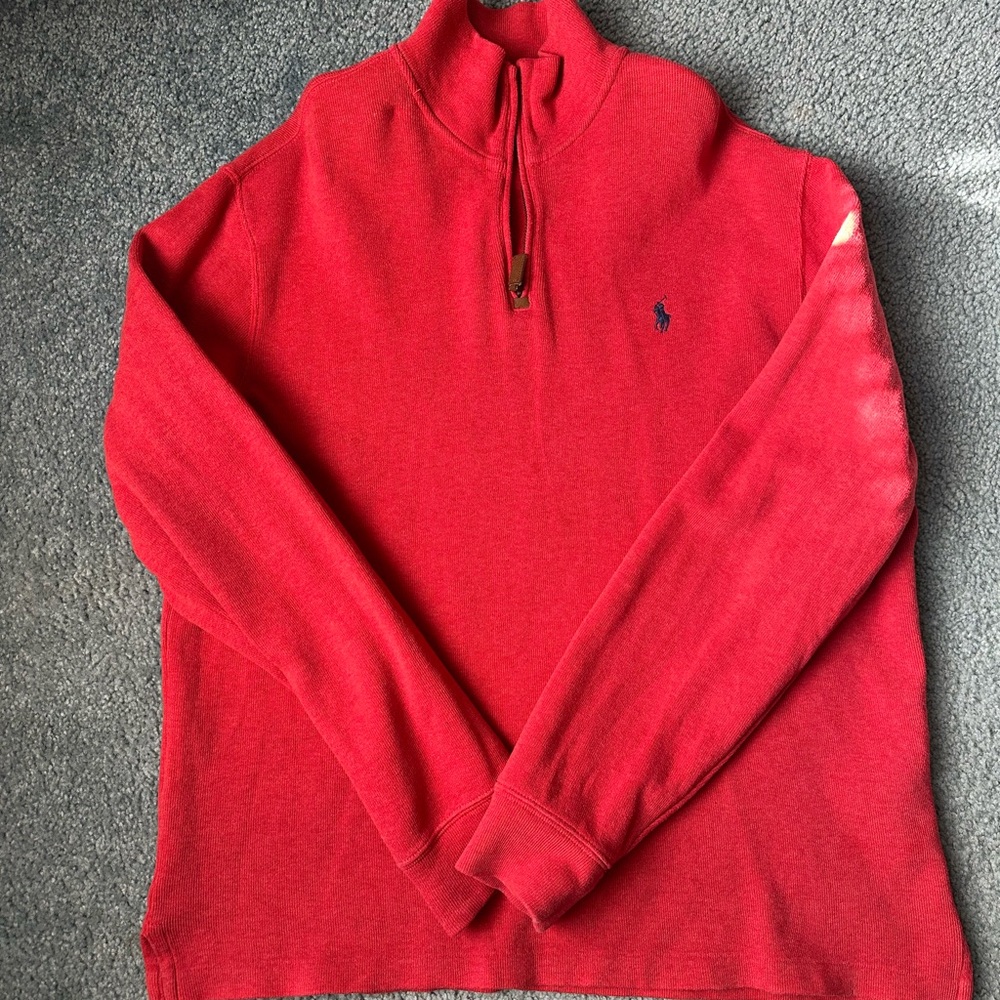 Ralph Lauren Red Zip-Up Men's Sweater